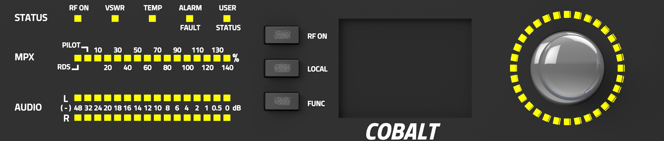 Cobalt c-300 LPFM transmitter screen